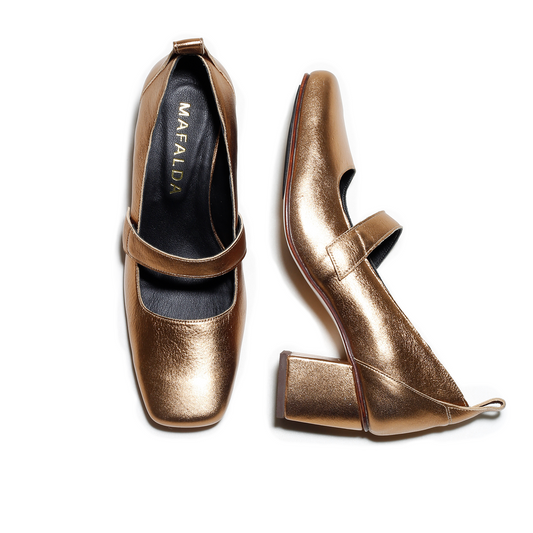 Jamille Gold Mary Jane Pumps