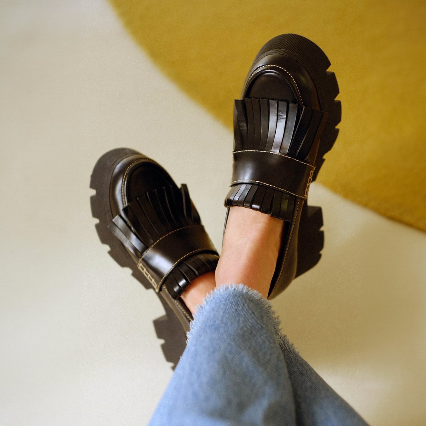 Joanna Black Chunky Loafer