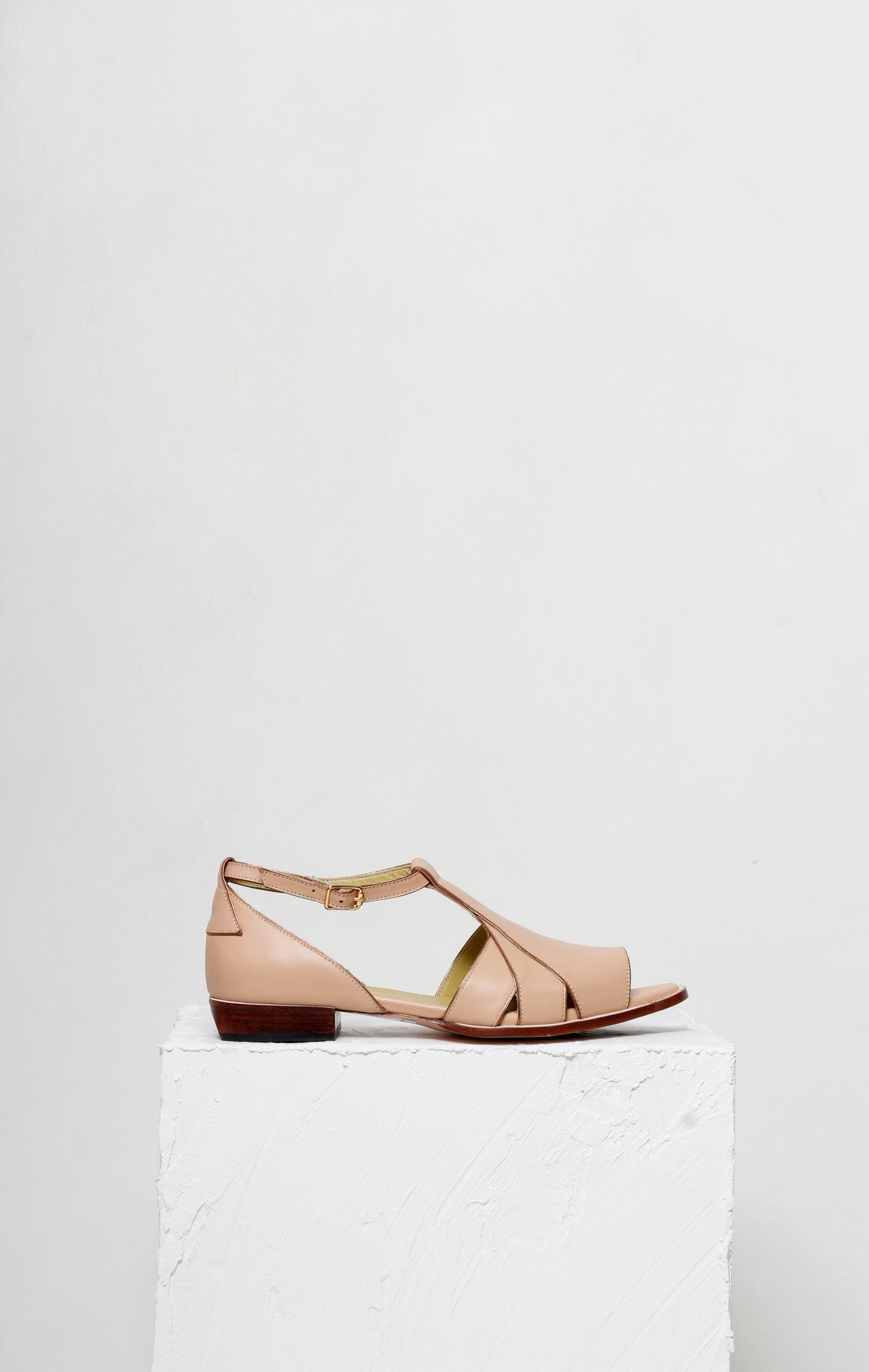 Joaquina Light Tan Peep-toe Sandals