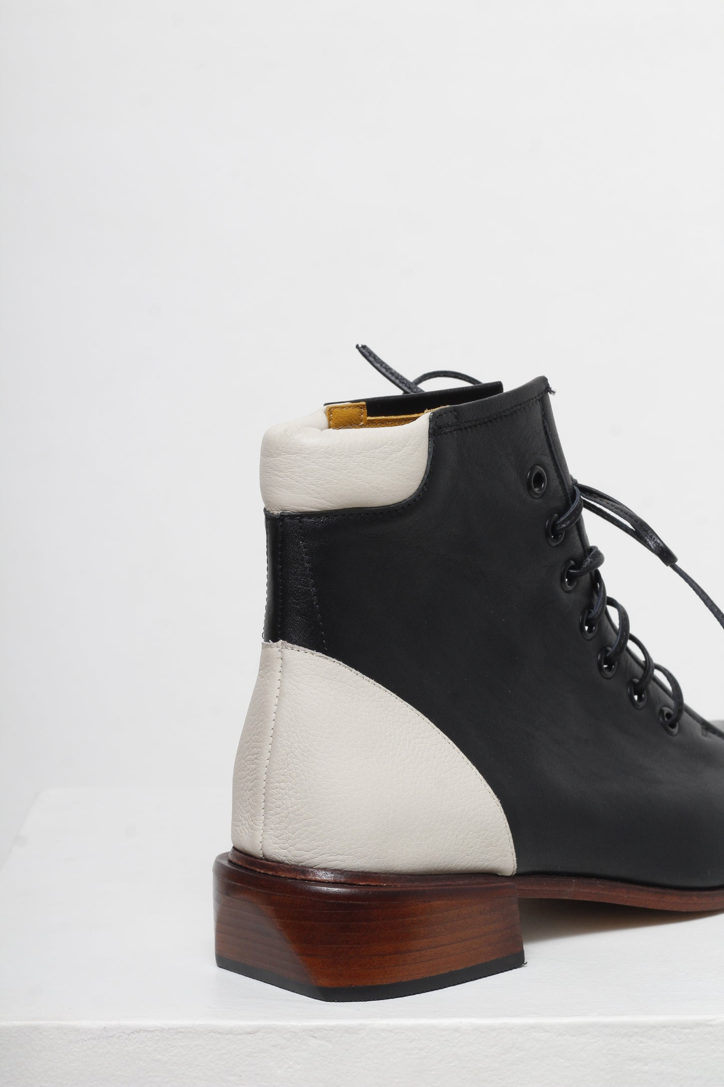 Kaia Black & White Ankle Boots