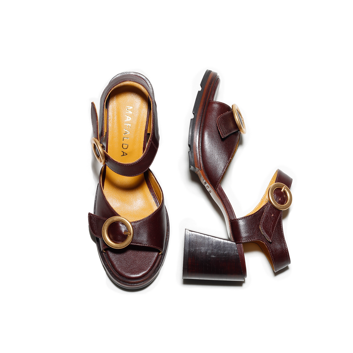 Karina Heeled Coffee Brown Sandals – Mafalda