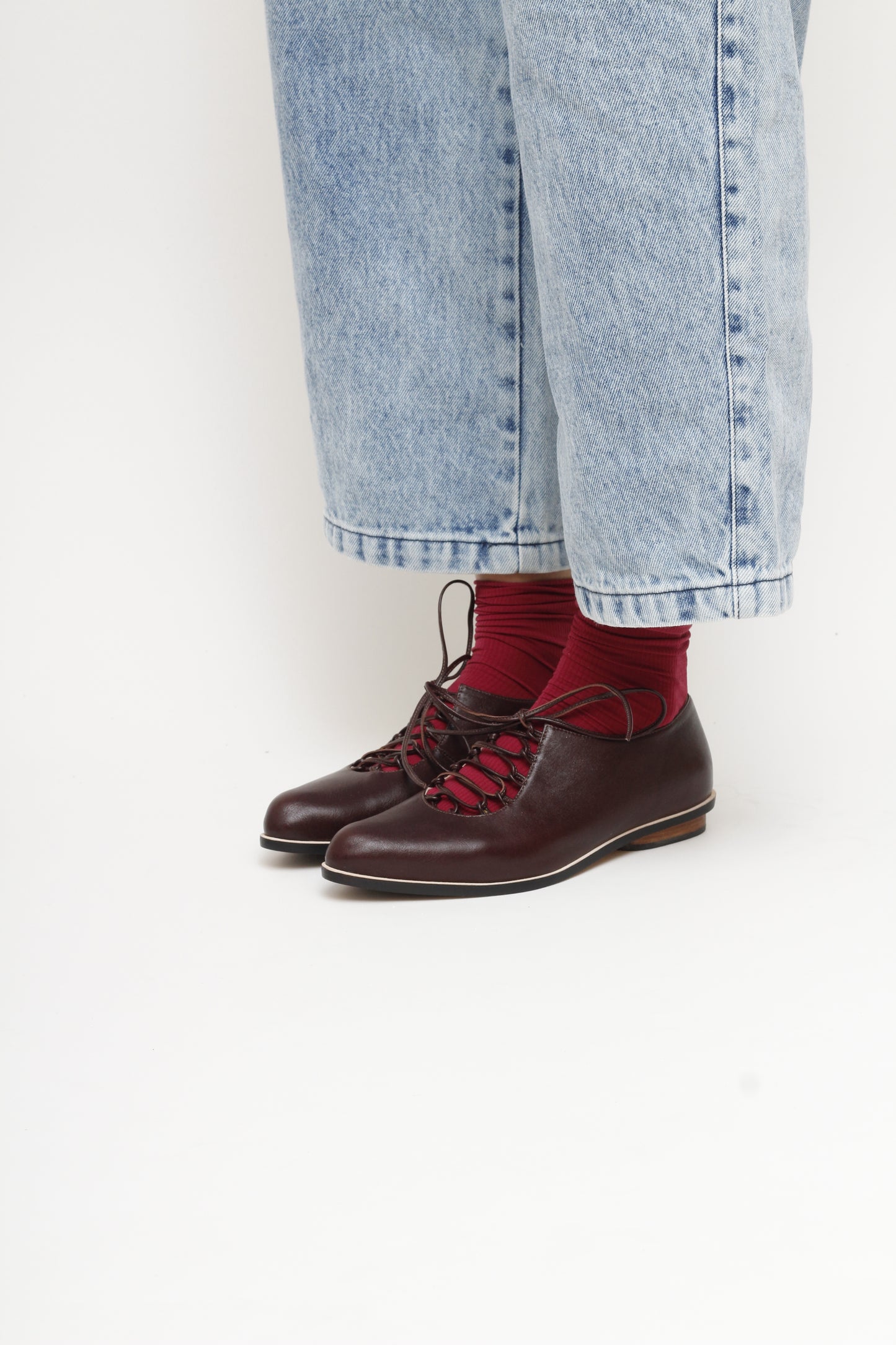 Kika Tie Up Coffee Brown Shoes