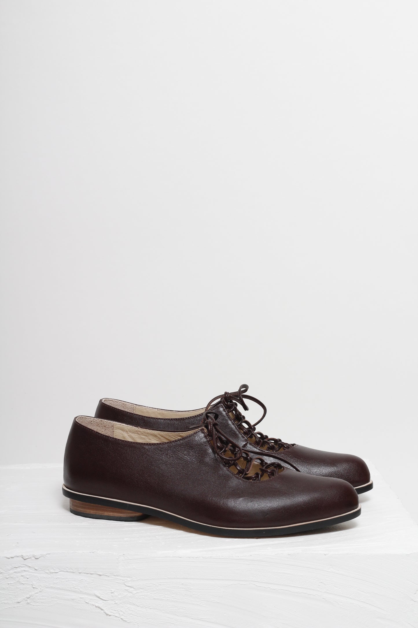 Kika Tie Up Coffee Brown Shoes