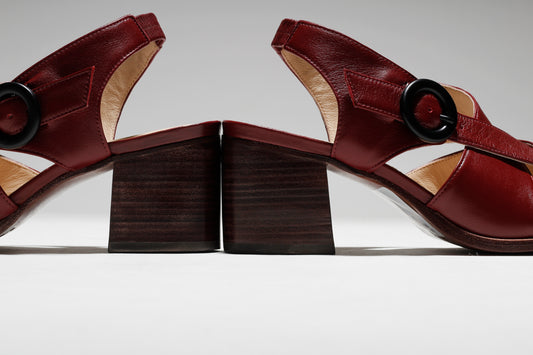 Lucia Burgundy Wine Leather Pumps