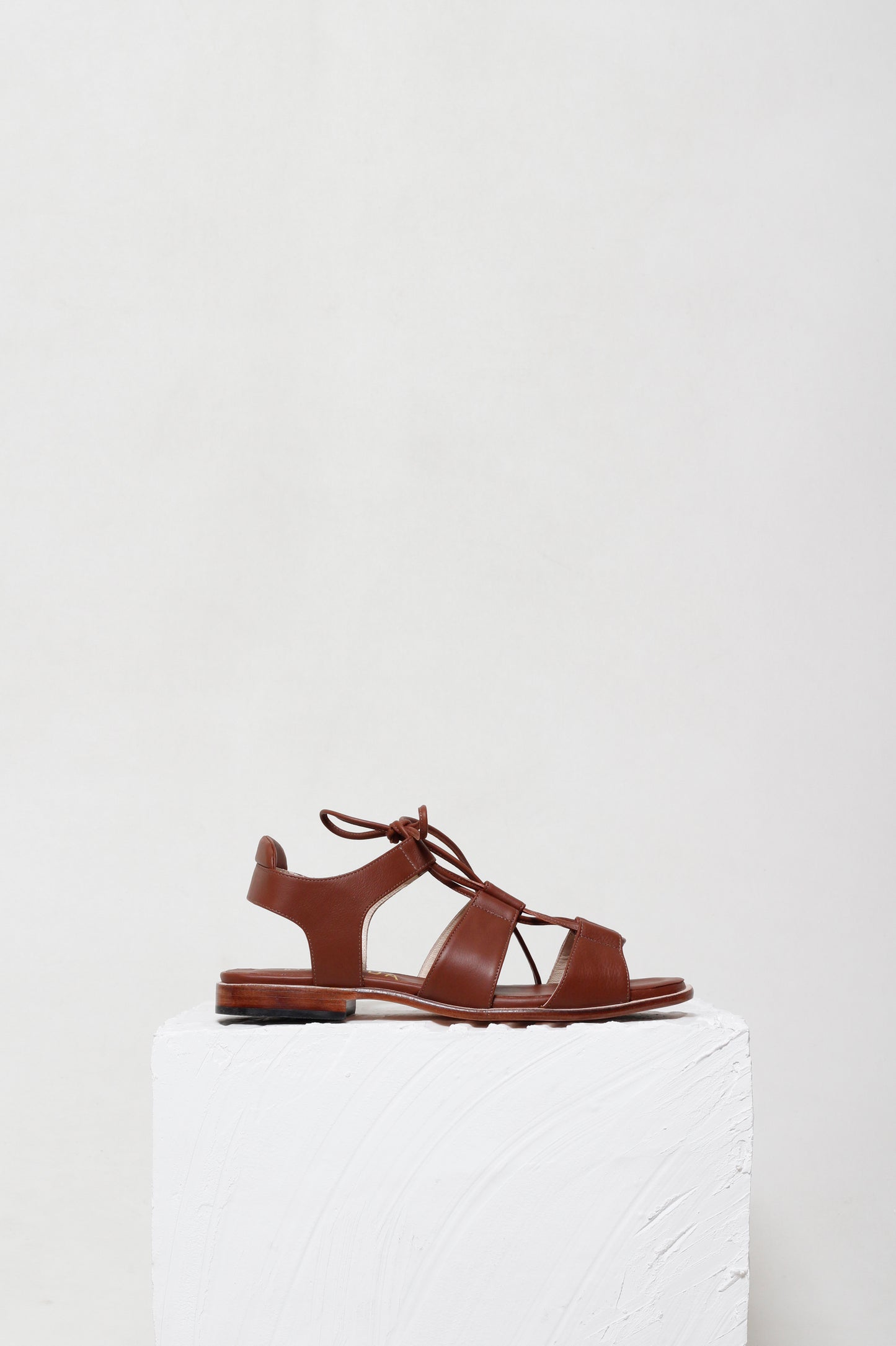 Magali Brown Lace Up Sandals By Mafalda Handmade