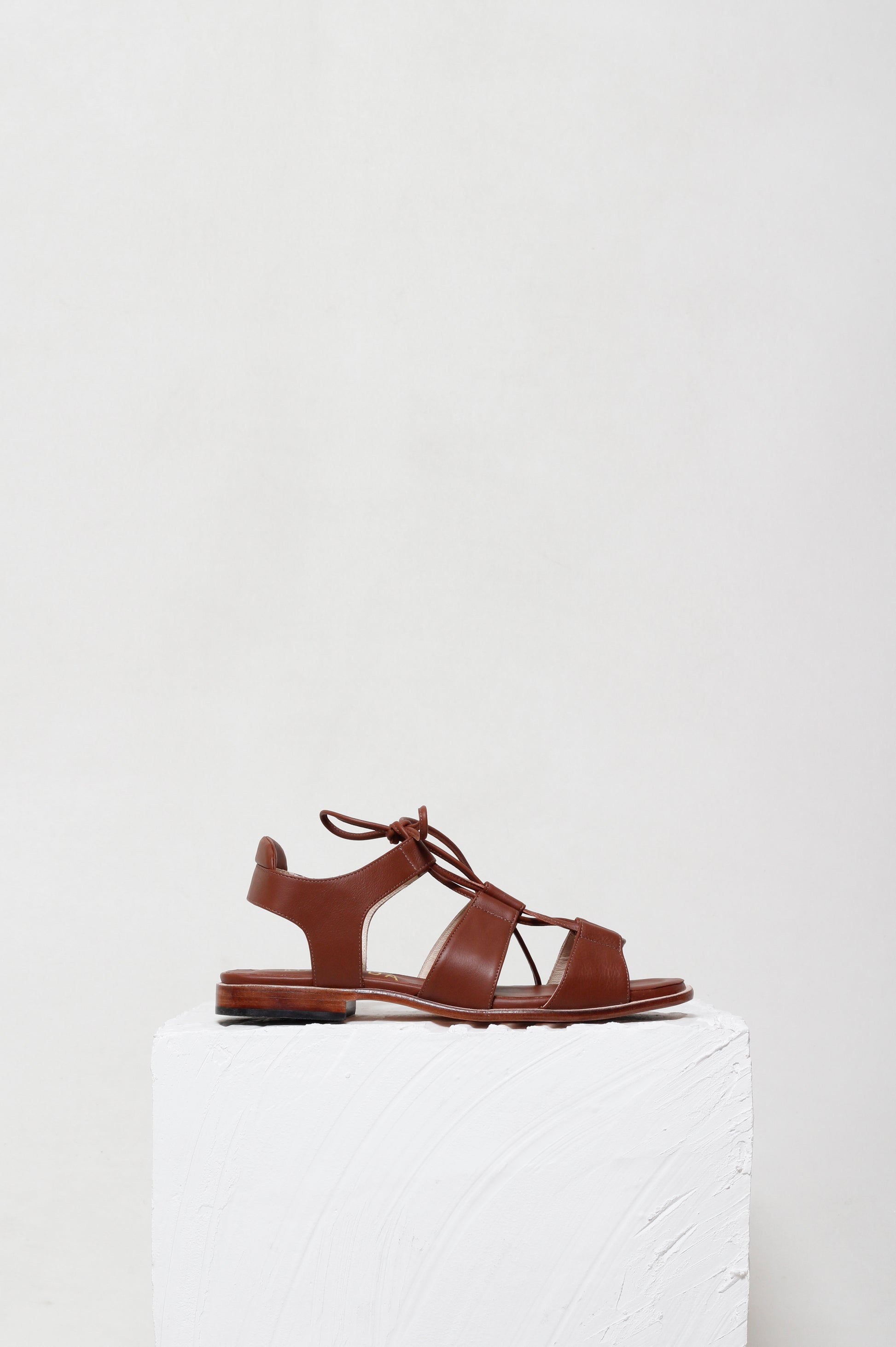Magali Brown Lace Up Sandals By Mafalda Handmade