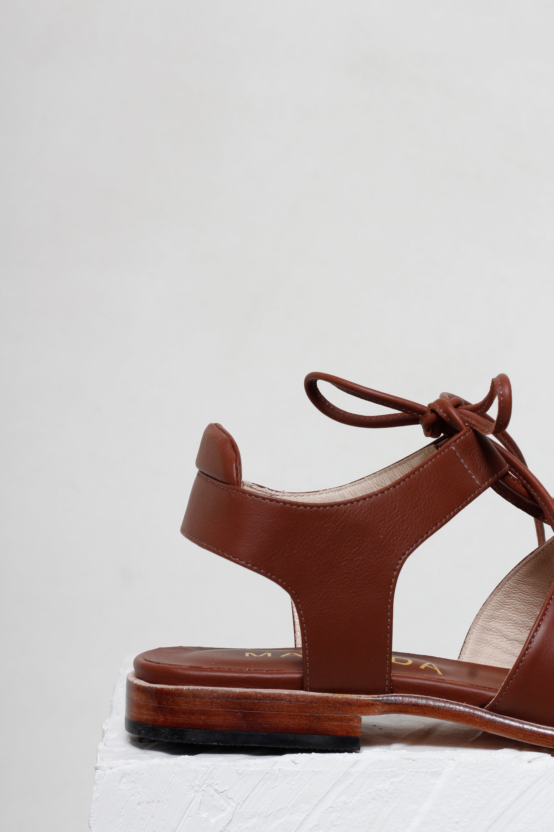 Magali Brown Lace Up Sandals By Mafalda Handmade