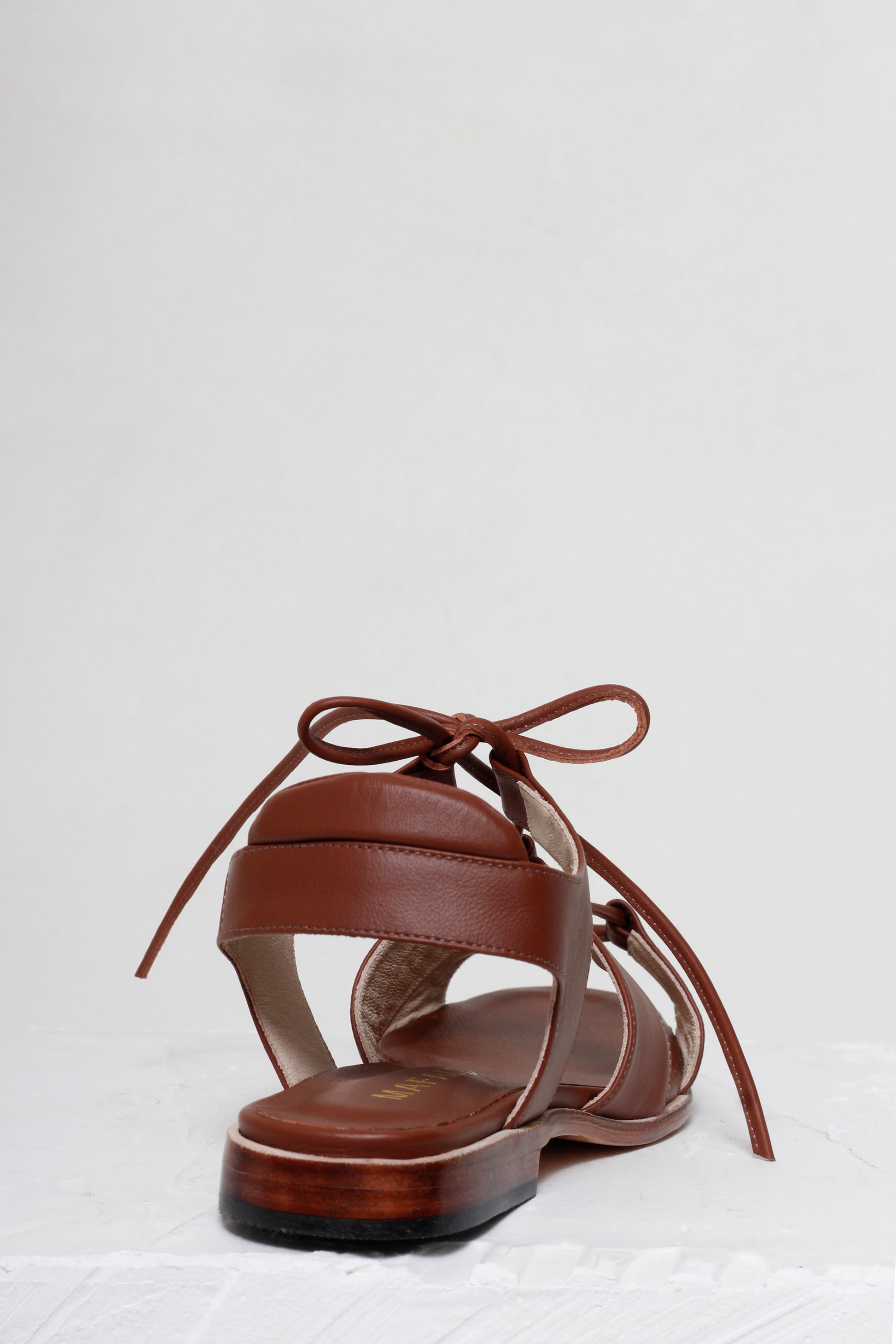 Magali Brown Lace Up Sandals By Mafalda Handmade