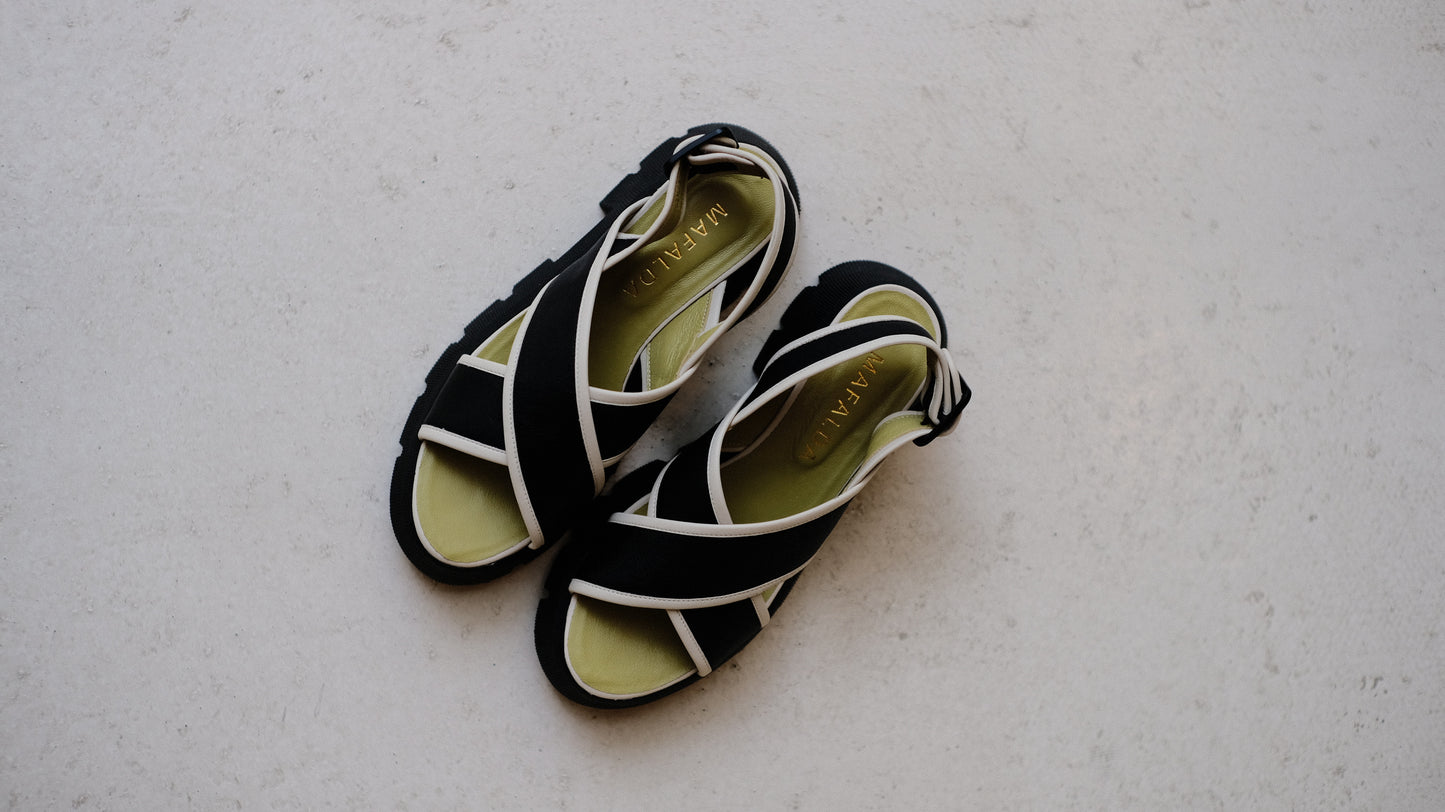 Anita Black and White Chunky Sandals