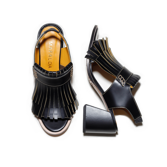 Rio Black Heeled Sandals