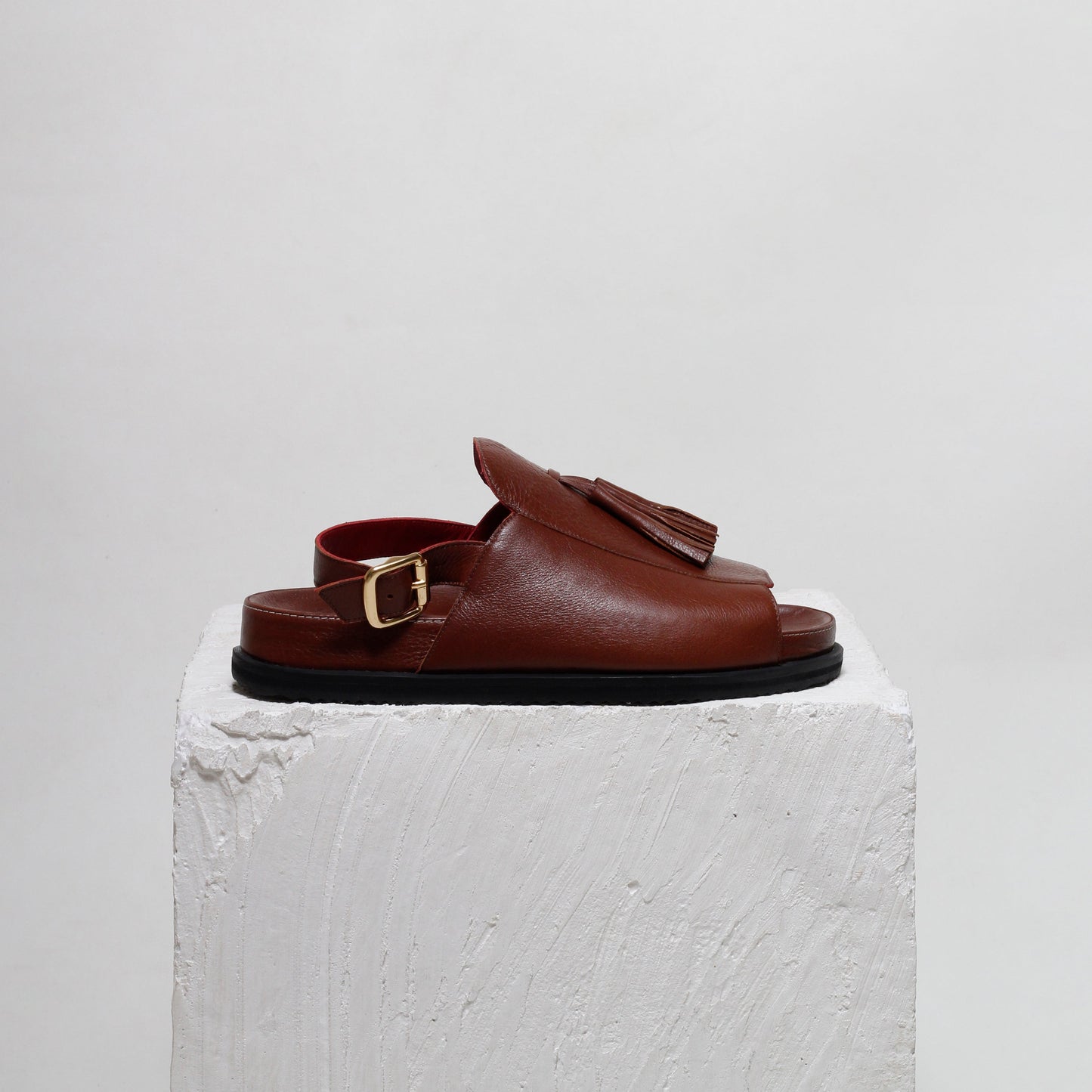Rita Brown Tassel Chunky Sandals