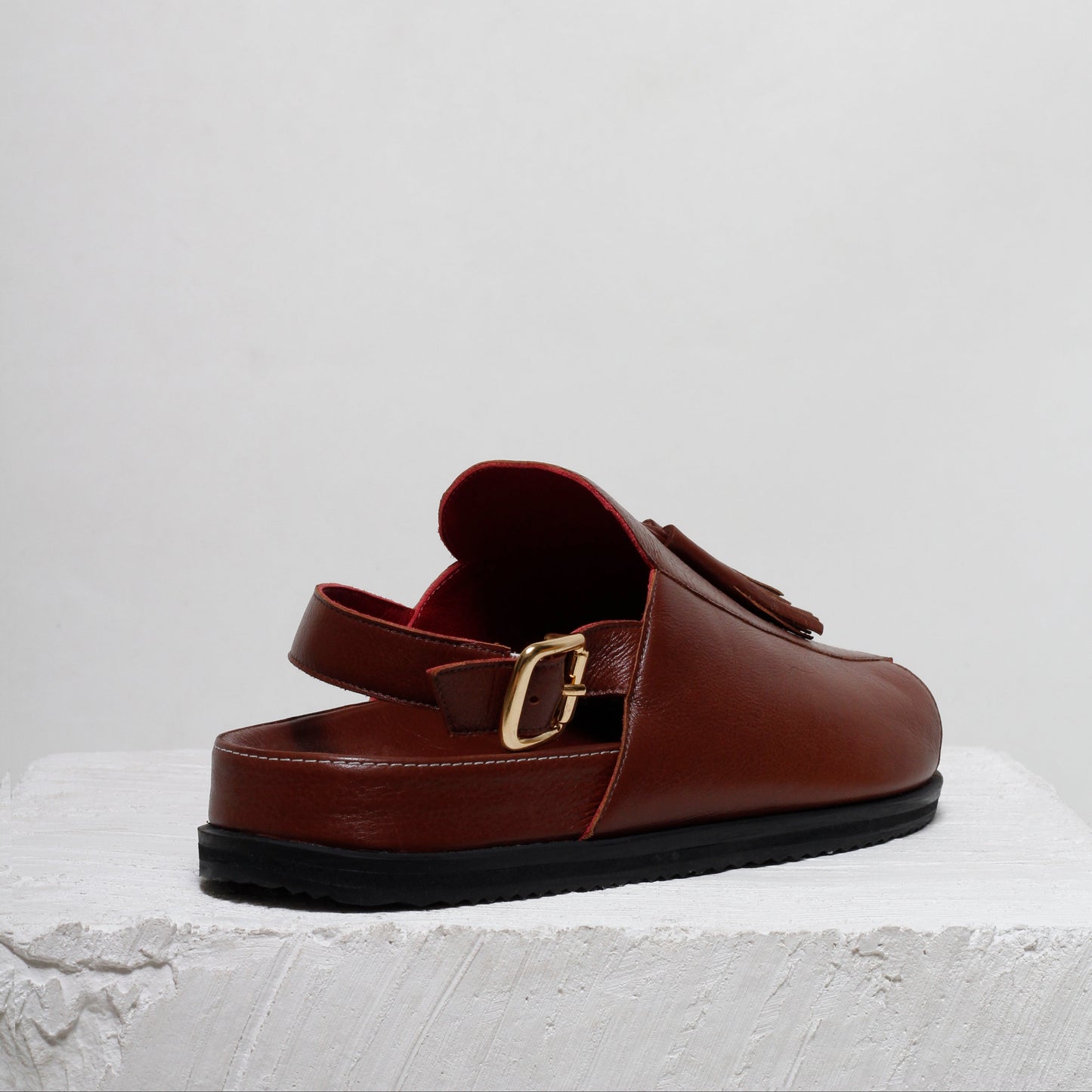 Rita Brown Tassel Chunky Sandals