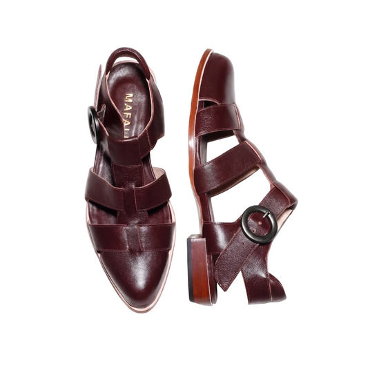 Pair of Mafalda Handmade pointy tow fisherman sandals