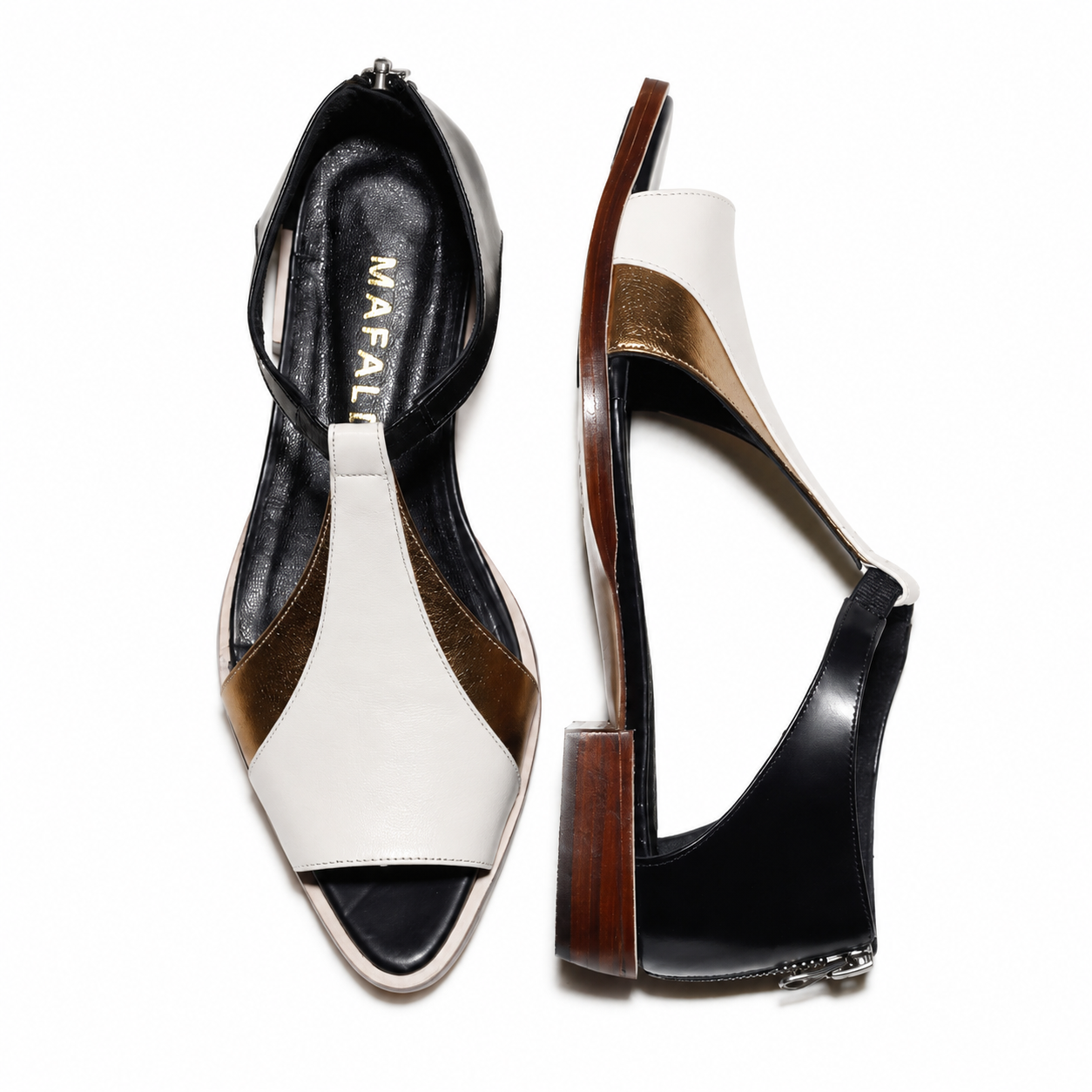Teca Gold & Peep toe Sandals