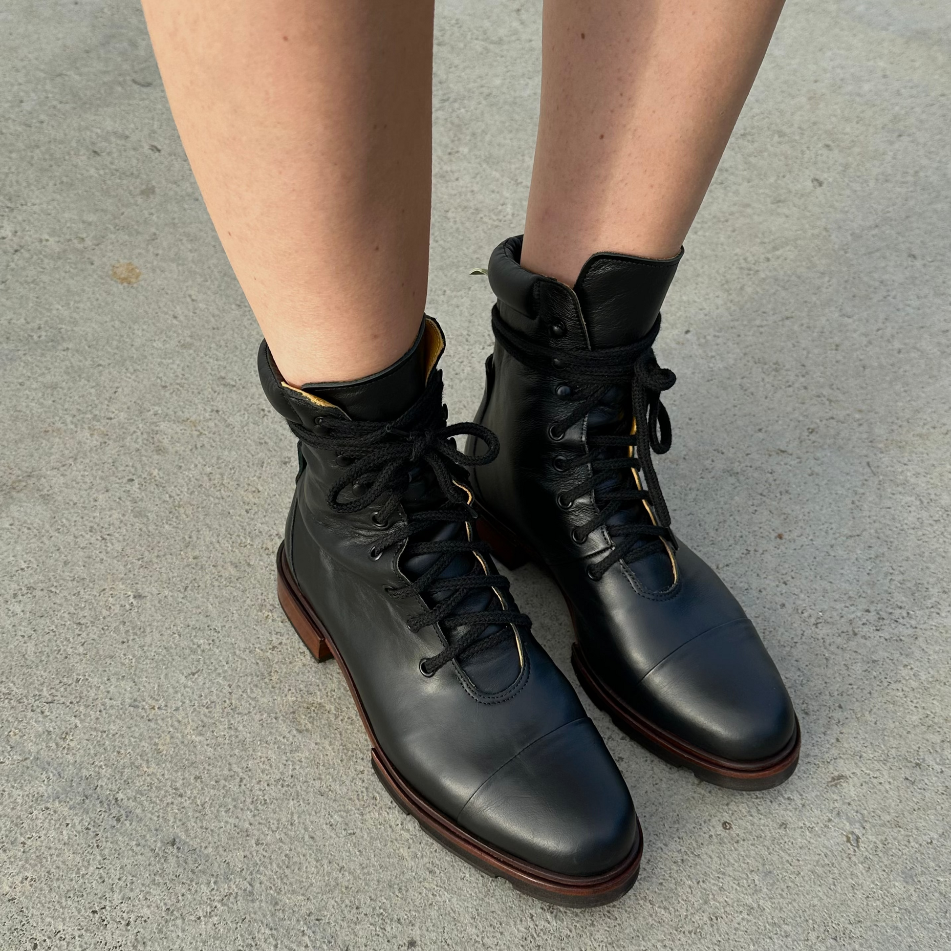 black dress boots for women Buy Stella Black Leather Lace-Up Women's High Ankle Boots Online US 10-10.5 / EU 41 / Black