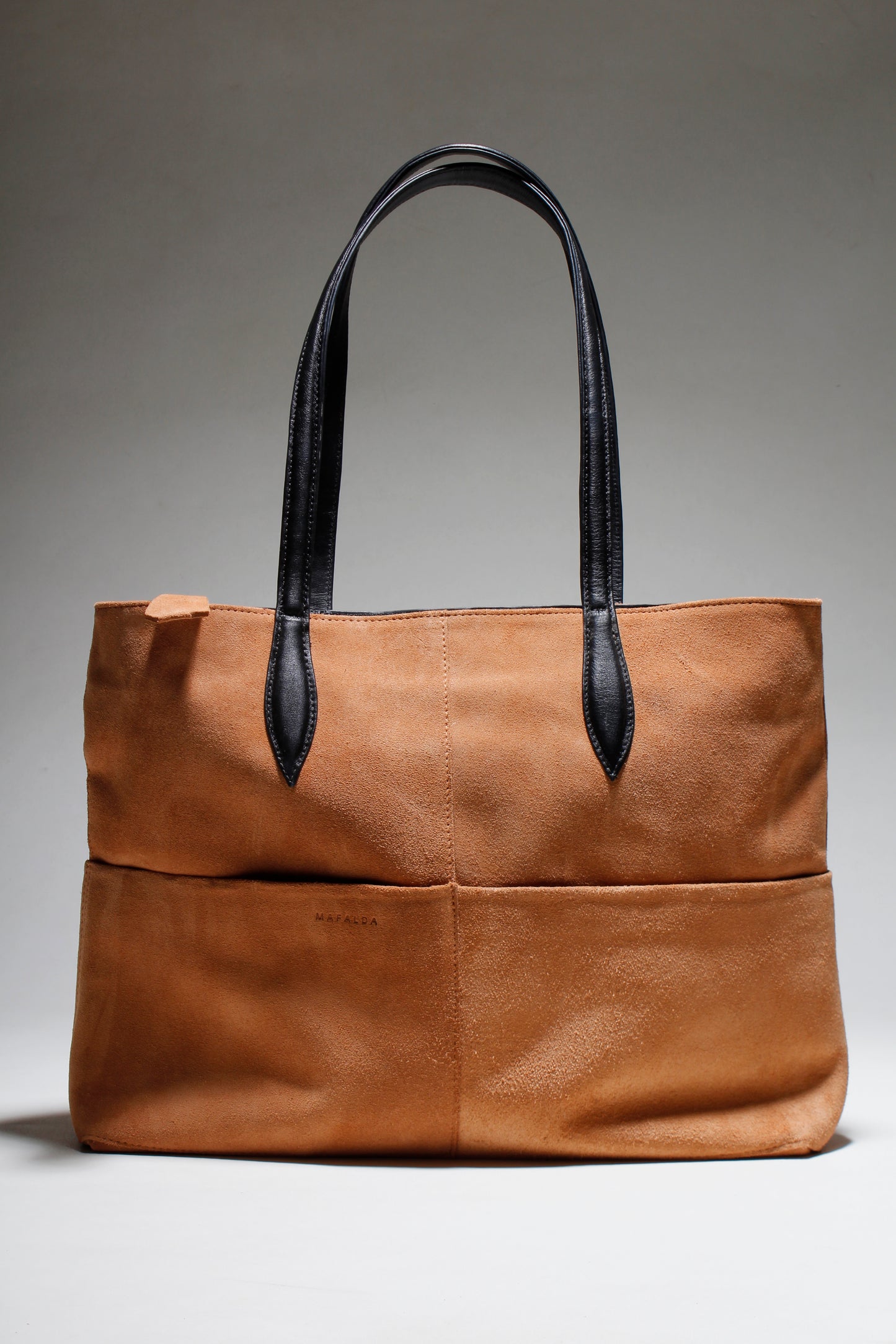 Valentina Camel Suede Tote Bag