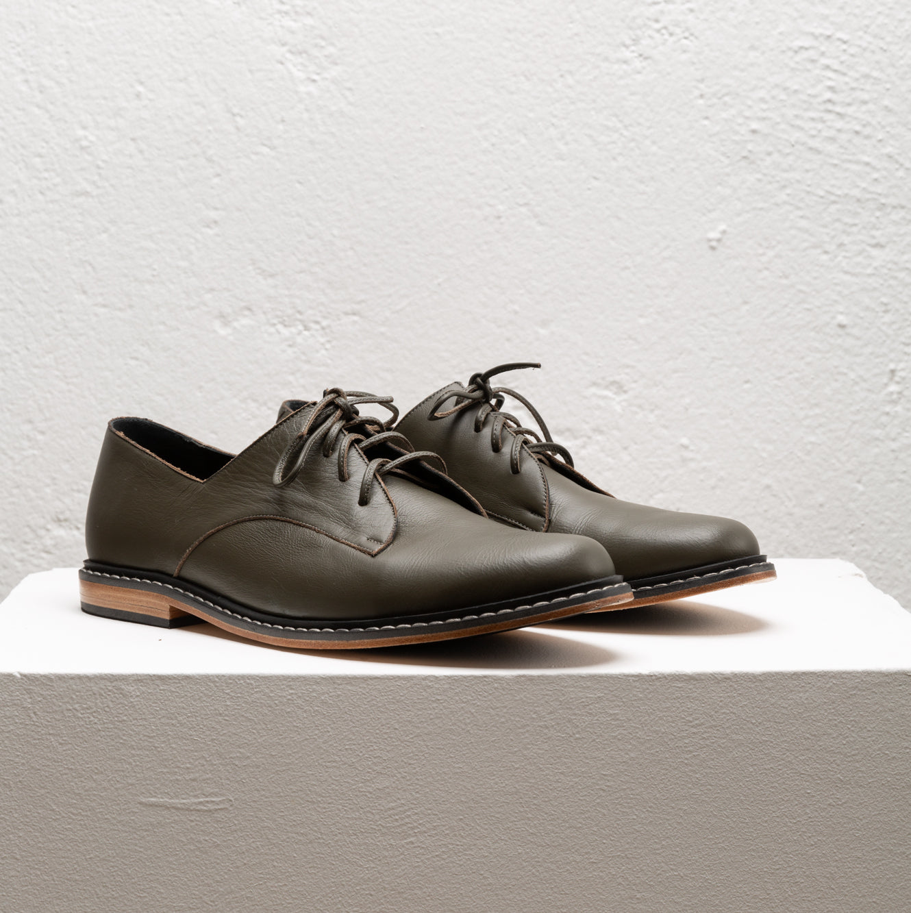 Nik Military Green Derby Shoes