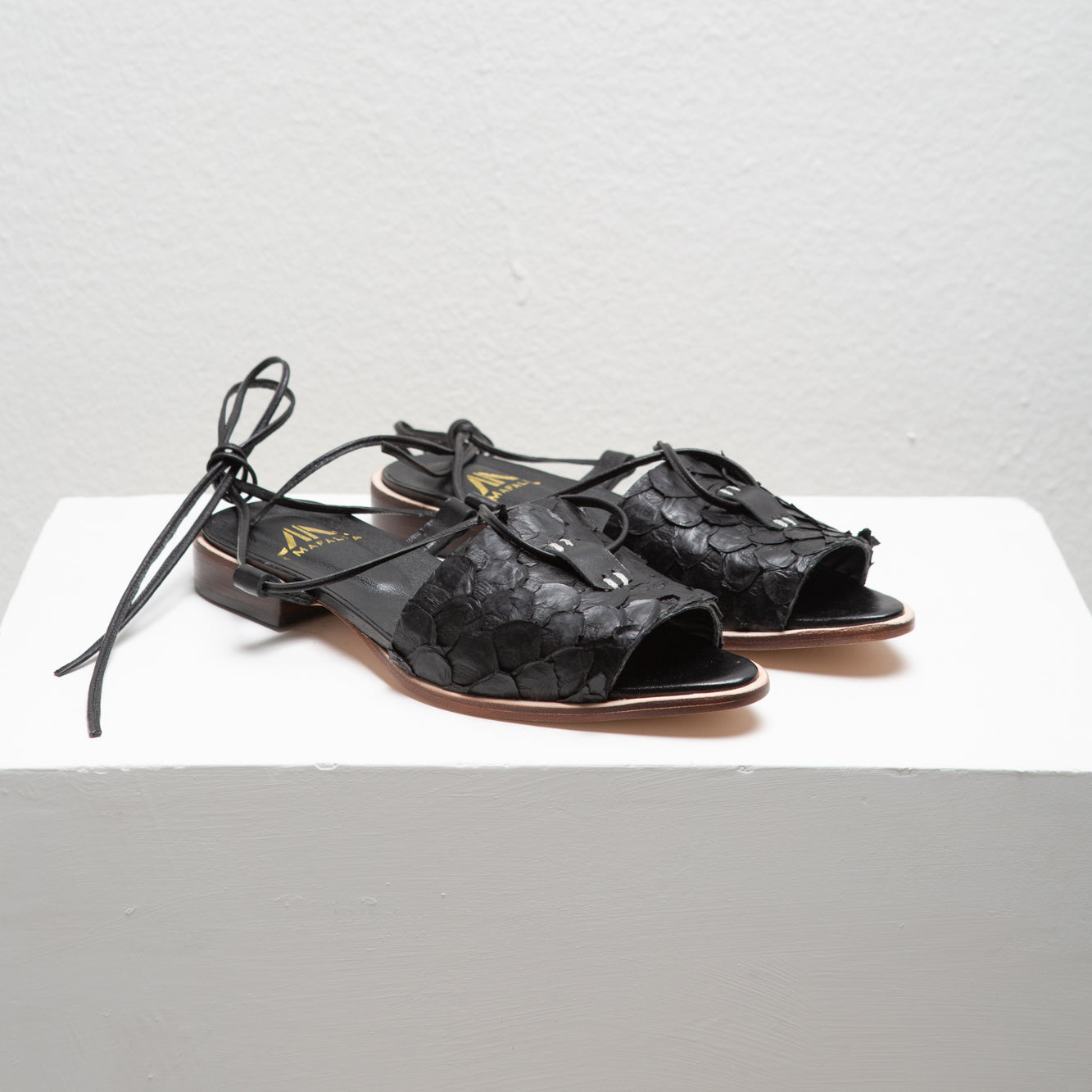 Lia Pirarucu Black Sandals